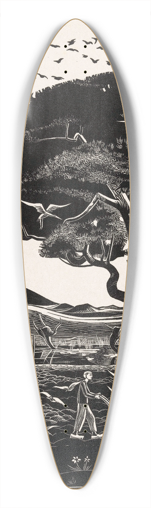 Bernard Essers - Ploegende ossen 39.3 inch art pintail longboard deck