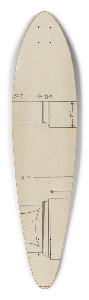 Bernard Gussow - Shelf Clock 39.3 inch art pintail longboard deck