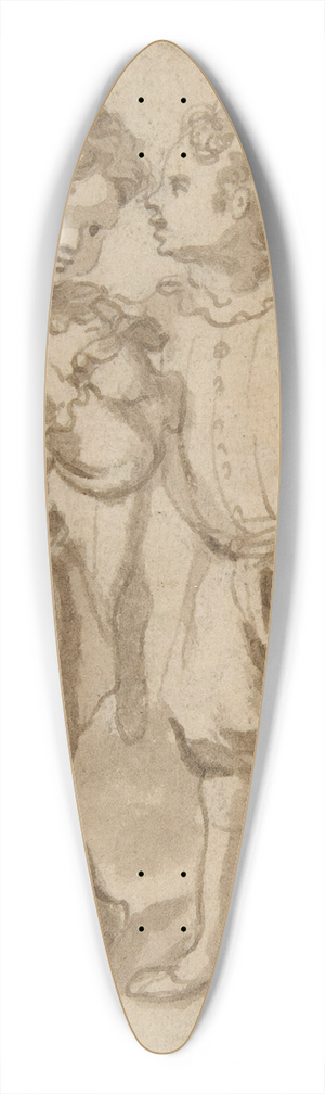 Bernardino Rodriguez - Two Young Page-Boys 39.3 inch art pintail longboard deck
