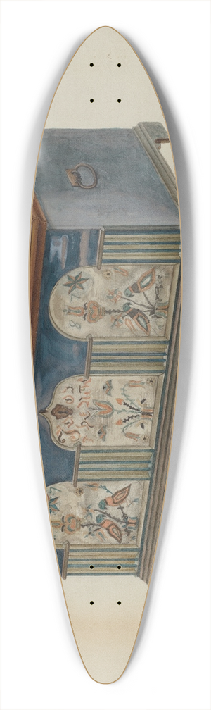 Bernard Krieger - Pa. German Dower Chest 39.3 inch art pintail longboard deck