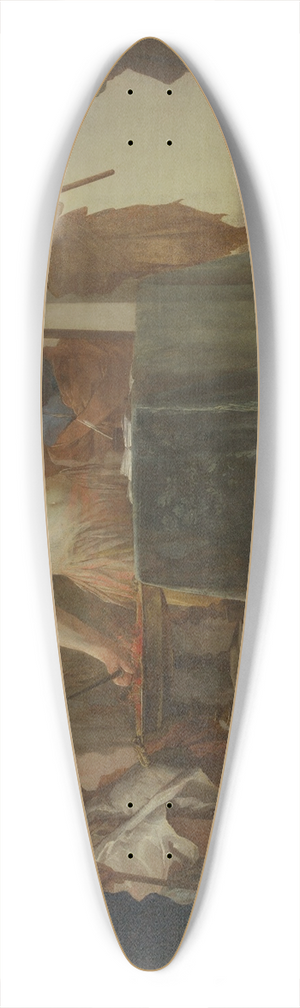 Bernardo Cavallino - Mucius Scaevola Confronting King Porsenna 39.3 inch art pintail longboard deck