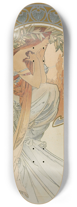 Alphonse Mucha - The Arts 4 8.25 inch art skate deck