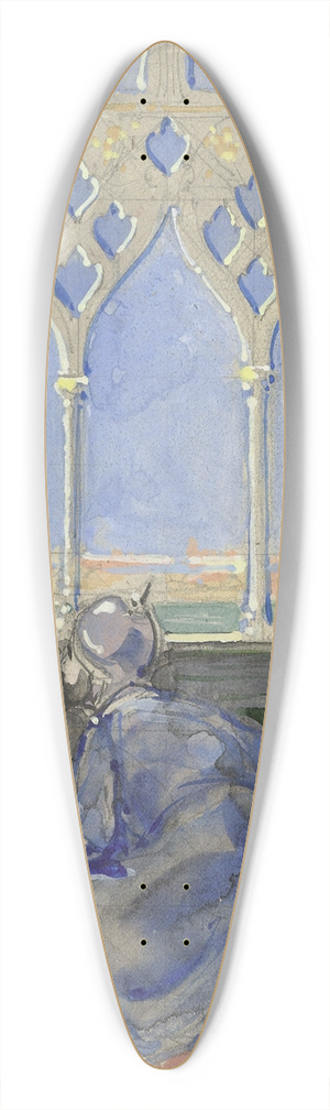 Bernard Willem Wierink - Vrouw op rustbed en man knielend naast haar 39.3 inch art pintail longboard deck