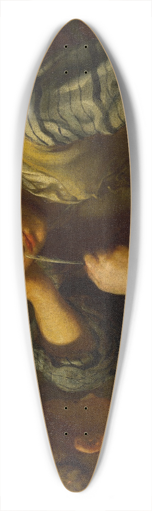 Bernhard Keil - Girl Teasing a Boy 39.3 inch art pintail longboard deck