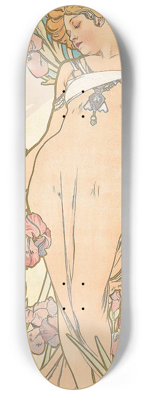 Alphonse Mucha - The Iris 8.25 inch art skate deck