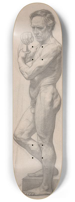 Jan Veth - Staand mannelijk naakt, met stok, naar links 8.25 inch art skate deck Jan Veth - Staand mannelijk naakt, met stok, naar links 8.25 inch art skate deck