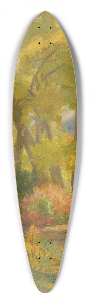 Bert Geer Phillips - Meadow with Trees and Flowers 39.3 inch art pintail longboard deck