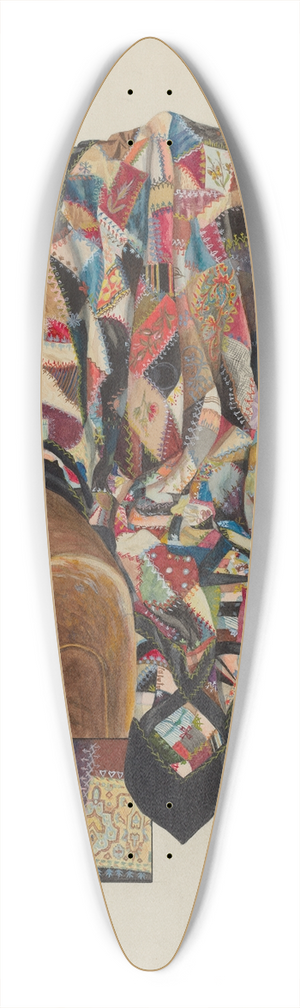 Bertha Semple - Crazy Quilt  Patchwork 39.3 inch art pintail longboard deck