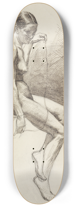 Jan Veth - Studie van zittend vrouwelijk naakt 8.25 inch art skate deck