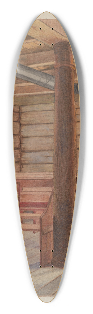 Bertrand E. Old - Muskego Church 39.3 inch art pintail longboard deck