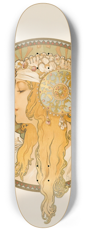 Alphonse Mucha - Ttes Byzantines (Blonde) 8.25 inch art skate deck