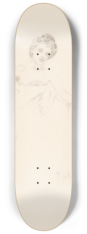 Alphonse Mucha - tude de femme 8.25 inch art skate deck