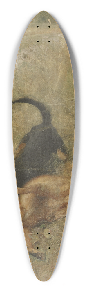 Bruno Liljefors - Swedish Foxhound and Fox 39.3 inch art pintail longboard deck