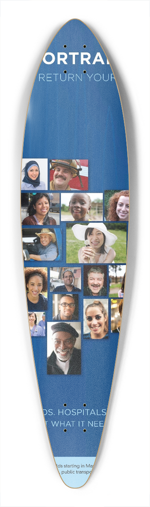 Bureau of the Census - Action Poster 39.3 inch art pintail longboard deck