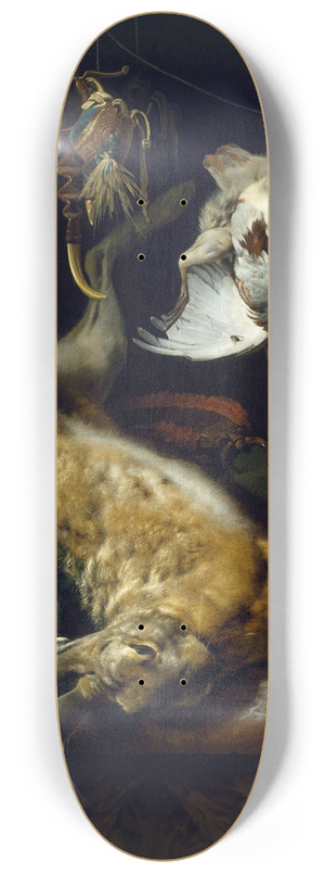 Jan Weenix - Still Life of a Dead Hare, Partridges, and Other Birds in a Niche 8.25 inch art skate deck