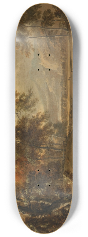 Jan Wijnants - An extensive landscape with figures on a path in the foreground 8.25 inch art skate deck