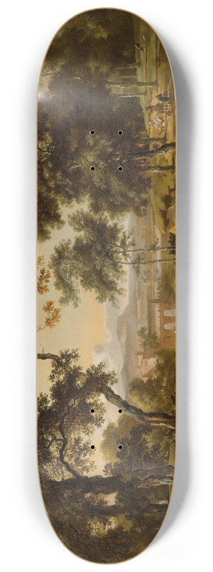 Jan Wijnants - Landscape With Sportsmen Resting By A Path 8.25 inch art skate deck