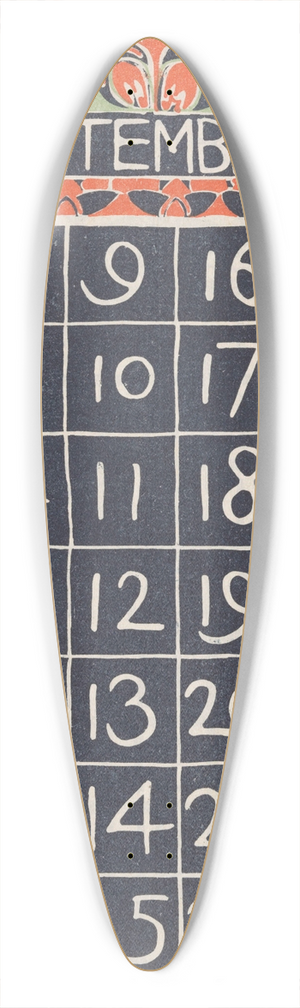 Carel Adolph Lion Cachet - Kalenderblad september 1900 39.3 inch art pintail longboard deck