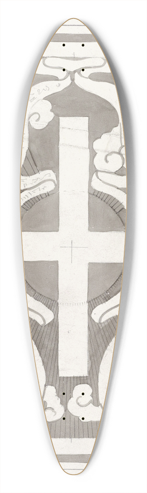 Carel Adolph Lion Cachet - Ontwerp met een kruis 39.3 inch art pintail longboard deck