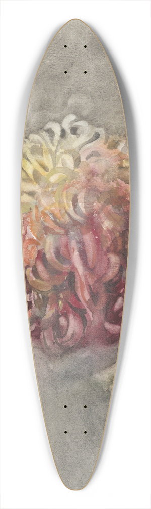 Carel Adolph Lion Cachet - Rode chrysant 39.3 inch art pintail longboard deck