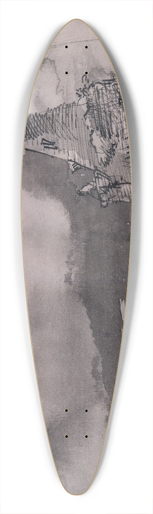 Carl August Ehrensvrd - Lighthouse in Storm 39.3 inch art pintail longboard deck