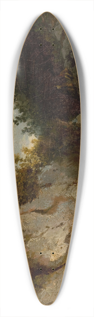 Carl August Sommer - Landscape with Figures on Mountain Rocks 39.3 inch art pintail longboard deck