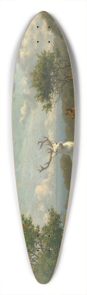 Carl Bgh - A white stag with its pack 39.3 inch art pintail longboard deck