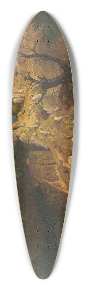 Carl Dahl - Landscape with rugged cliffs and mountain lake 39.3 inch art pintail longboard deck