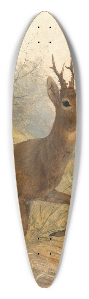 Carl Friedrich Deiker - A Buck and a Doe 39.3 inch art pintail longboard deck