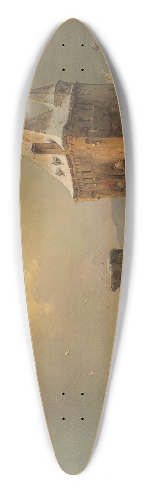Carl Hilgers - Eisfischer am Wasserschloss 39.3 inch art pintail longboard deck