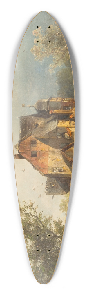 Carl Hilgers - Water castle Caspersbroich 39.3 inch art pintail longboard deck