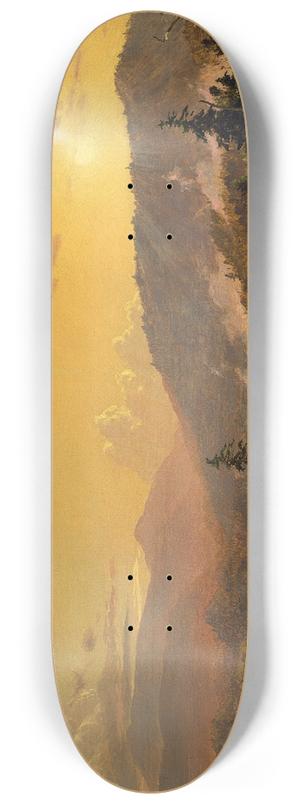 Jasper Francis Cropsey - Sunset after a Storm in the Catskill Mountains 8.25 inch art skate deck