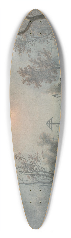 Carl Julius von Leypold - Clouds over a Russian graveyard 39.3 inch art pintail longboard deck