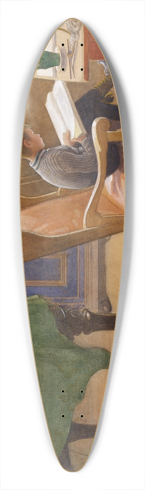 Carl Larsson - Esbjrn at the Study Corner 39.3 inch art pintail longboard deck