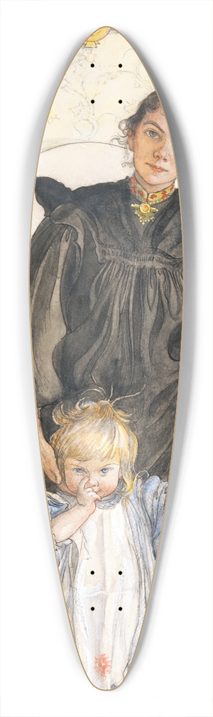 Carl Larsson - Karin and Kersti 39.3 inch art pintail longboard deck
