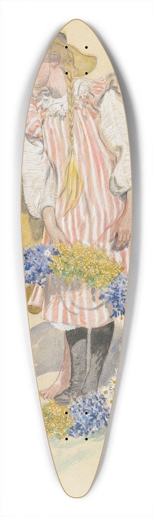Carl Larsson - Lisbeth och Brita 39.3 inch art pintail longboard deck