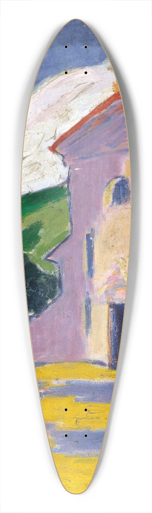 Carl Newman - Church with Cedar Tree on Left 39.3 inch art pintail longboard deck