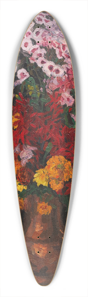 Carl Reiser - Feldblumen 39.3 inch art pintail longboard deck
