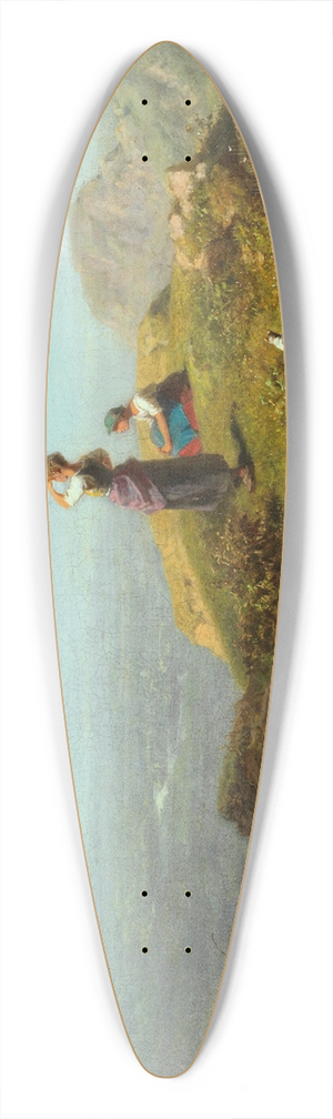 Carl Spitzweg - Blick ins Tal (Zwei Mdchen auf einer Alpe) 39.3 inch art pintail longboard deck