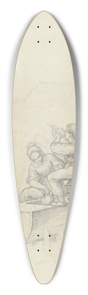 Carl Spitzweg - Mdchen und Junge am Brunnen 39.3 inch art pintail longboard deck
