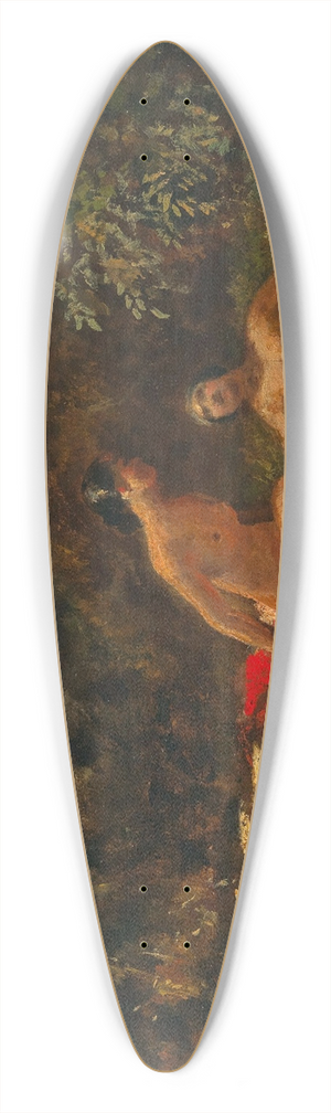 Carl Spitzweg - Women Bathing at a Forest Pond 39.3 inch art pintail longboard deck