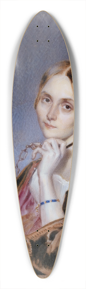 Carl von Saar - Bildnis einer sitzenden Dame ein Loignon haltend 39.3 inch art pintail longboard deck