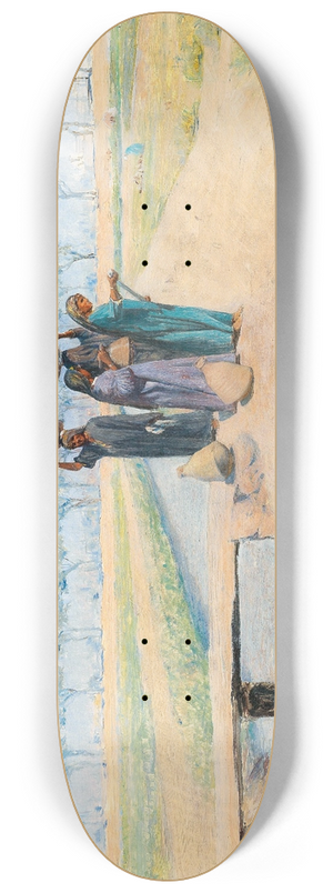 Alphons Leopold Mielich - Fellahin, Motif on the Road to Giza near Cairo 8.25 inch art skate deck