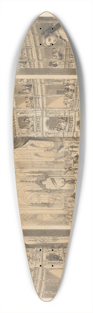 Casimiro Castro - Interior del Teatro Iturbide 39.3 inch art pintail longboard deck