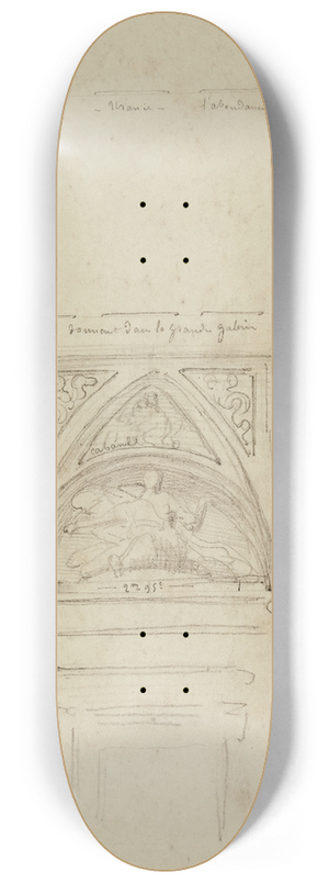 Jean-Achille Benouville - Etude dun dcor en lunette 8.25 inch art skate deck Jean-Achille Benouville - Etude dun dcor en lunette 8.25 inch art skate deck