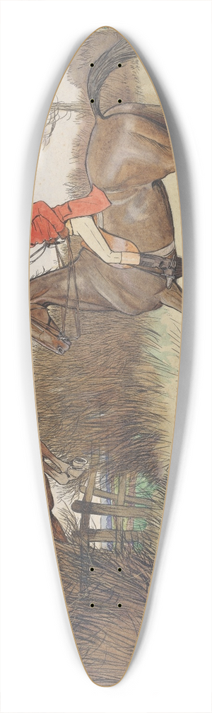 Cecil Charles Windsor Aldin - `Ar Never Gets Off  Hunting Scene 39.3 inch art pintail longboard deck