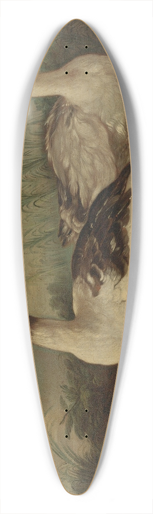Central Italian School - Two Proud Geese 39.3 inch art pintail longboard deck