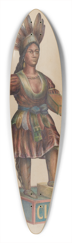 Charles Bowman - Cigar Store Indian 39.3 inch art pintail longboard deck