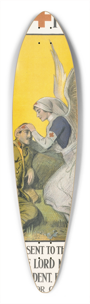 Charles Buchel - Belgian Red Cross 39.3 inch art pintail longboard deck