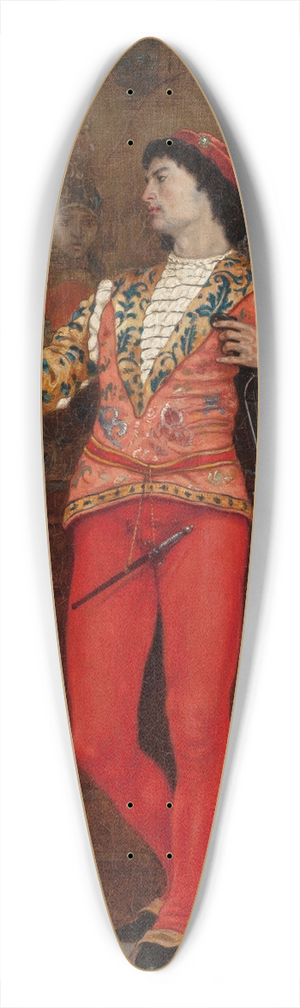 Charles Caryl Coleman - Interior with Lute Player 39.3 inch art pintail longboard deck